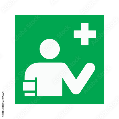First aid responder vector design safety sign standard ISO 7010