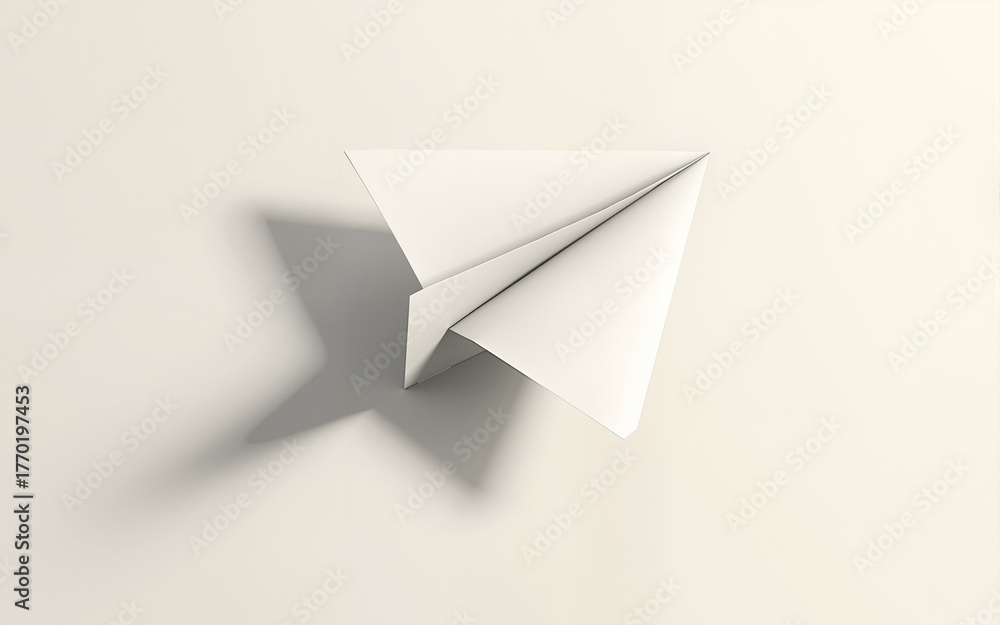 Fototapeta premium Paper plane shadow concept. High quality
