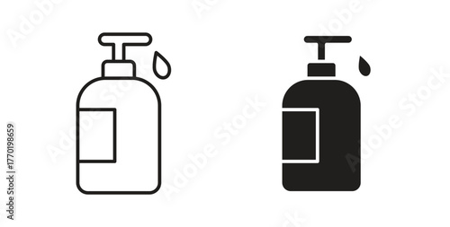 Body Soap icons set. Simple line vector illustration