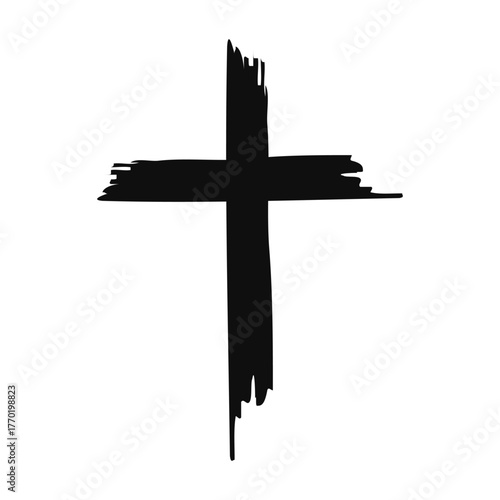 Vector image of a Christian cross silhouette in various styles. Concept of Orthodoxy and faith. Element for your design.
