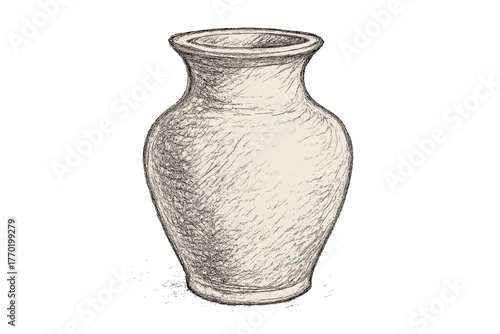 Lines sketch light simple vase ceramic defining illustration vector contour suggest depth