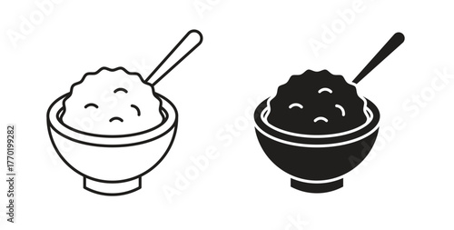 Cereal icons set. Simple line vector illustration