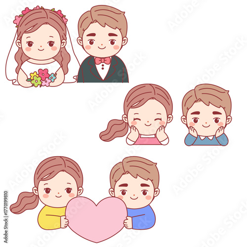 couples, lovers, marriages, marriages, covenants, cute, characters, vectors, grooms, brides, love