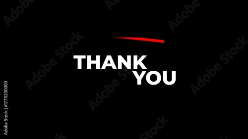 Elegant “Thank You” animated text with smooth motion and clean white design on transparent background. Perfect for outros, business videos, and social media content. alpha channel