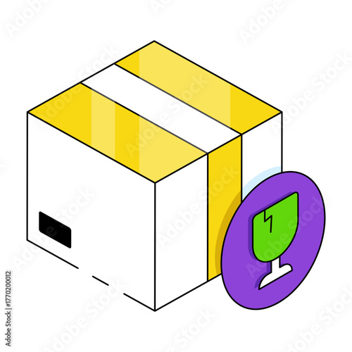 Modifiable icon of fragile parcel