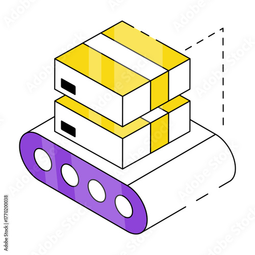 Conveyor belt icon, editable vector