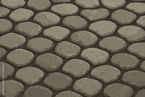 Cobblestone vector fine rounded surfaces illustration reflections pathway art between shading light