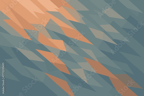 Arranged vector rhythm transparencies shards diagonal orange scattered illustration layered polygonal tones