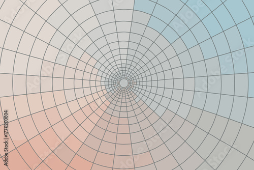 Blue illustration balance forming circular web coral hues structure concentric vector abstract