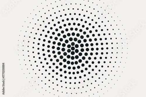 Varying outward dot illustration vector abstract array gradient radial matrix forming