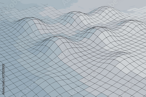 Illustration gradient dynamic topographic pattern abstract vector smooth network geometric illusion