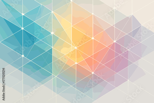 Prismweb color luminous geometric gentle illustration vector refractive abstract web crystalline grid