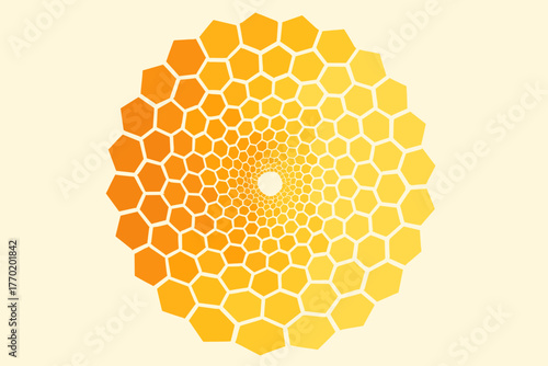 Illustration energy hexaspin dynamic grid forming centrifugal spiral repetition form sense vector