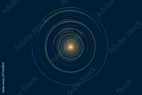 Symmetric illustration lighting circular vector luminous harmony modern paths abstract balance geometric