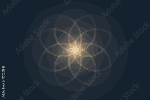 Illustration orbital balanced arrangement vector luminous forming transparent harmony structure repetition