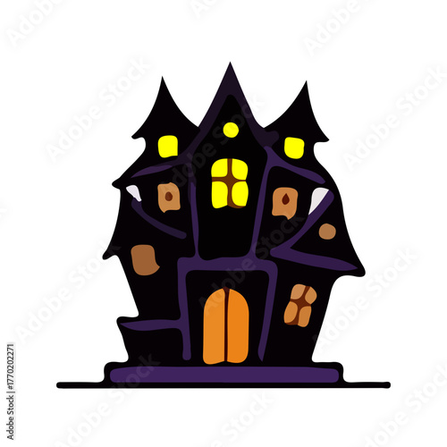 halloween house with bats