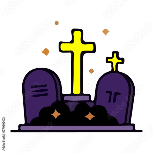 tombstone with cross