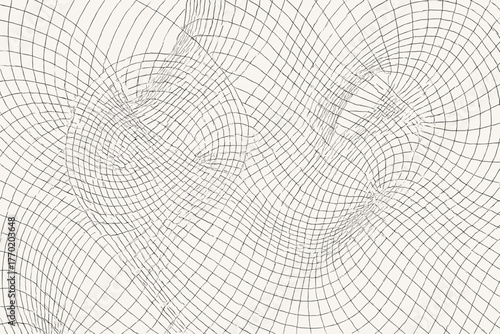 Layered interference geometric circular background mesh vector illustration curved creating patterns resembling