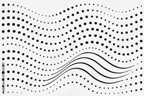 Circular minimal composition continuity vector patterns wave illustration into geometric undulating