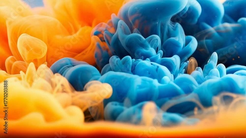 Colorful Ink Swirling in Water Creating Dynamic Abstract Art