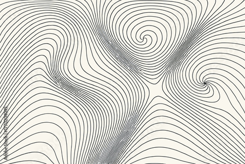 Harmonious vector illustration lines complex harmony curved flowfield aerodynamic yet arranged simple
