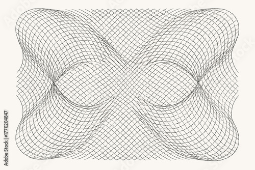 Organic bending illustration abstract to meshweave form rhythm vector crosshatch light geometry