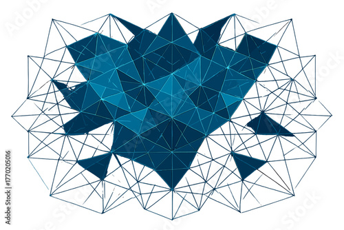 Abstract vectors futuristic vector polygonal overlapping geometry illustration crystalline mesh symmetry forming