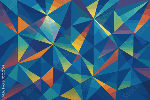Clean color geometric prism shapes symphony illustration bending featuring vector pattern geometry