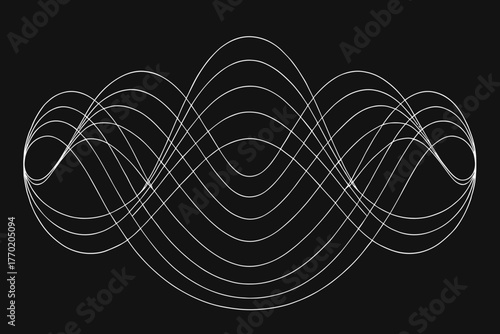 Circles light motion vector symmetric continuous waves harmonic bent illustration field minimal