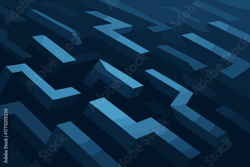 Illustration frame tilting field reflection vector across abstract light motion angles geometry