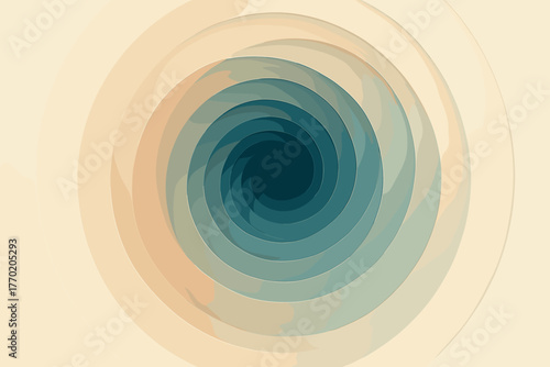Spiraling circle vector circular soft vortex concentric dynamic geometric tones illustration