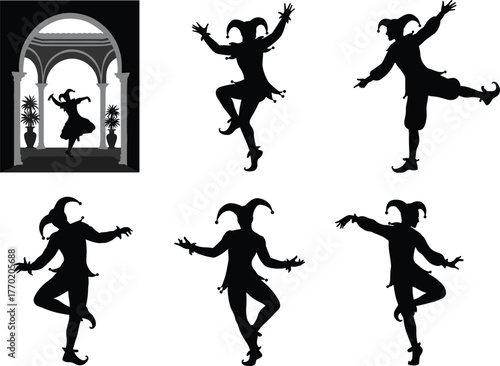 PrintSilhouette of farmers working in agricultural field with tools, harvesting crops, planting seeds, traditional rural life, black vector illustration, farming concept