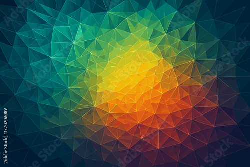 From network light illustration crystalline fractal geometric vector gradient layers polygons