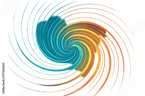 Motion flux harmoniously vector luminous spiral swirl radiating layered depth to illustration