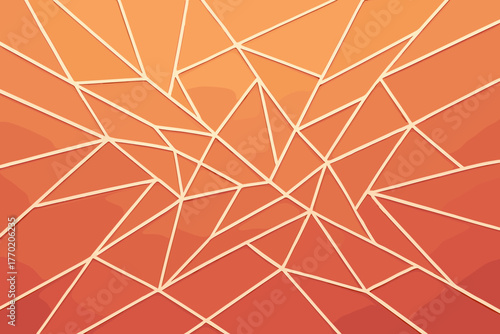 Smooth intersecting linear network varying paths crystalline illustration forming sharp vector angle