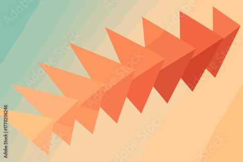 Background pathway movement arranged gradient polygons directional balanced design geometric illustration vector