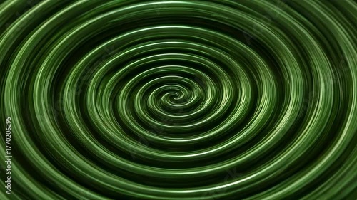 Vortex of Green Light Moving in Circular Spiral Pattern with Dynamic Motion