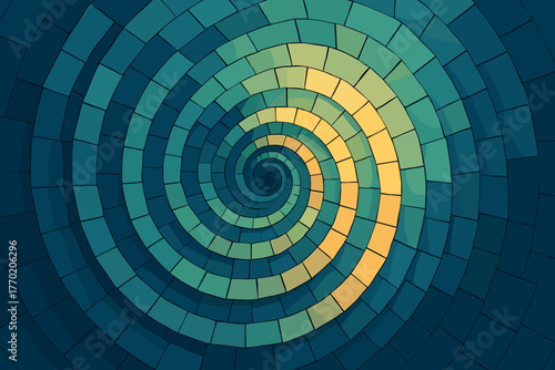 Gradient structure from lighting spiral expanding rotation block vector illustration geometric elements