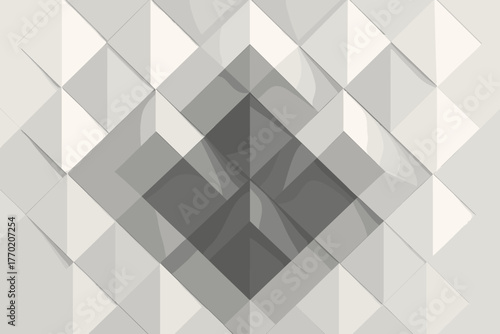 Diamond symmetry through symphony vector depth illusion grid folded contrast tiles illustration