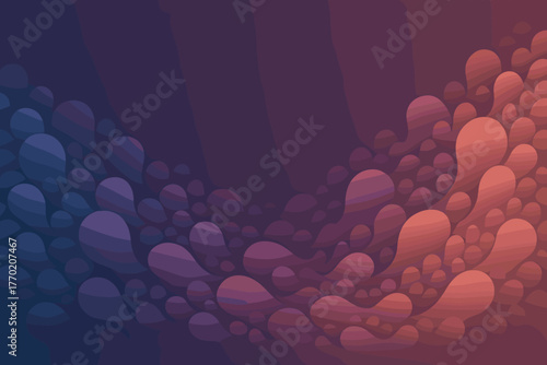 Arranged flowing forms gradient lighting vector abstract clusters illustration variation depth