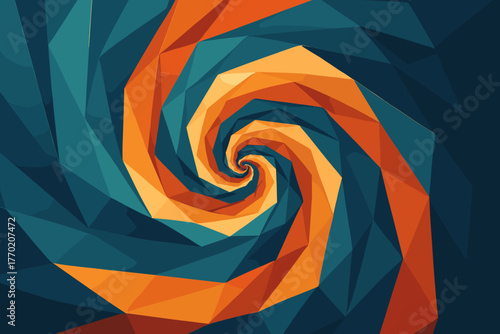 Vector shading geometric shapes abstract twisting illustration harmony polygonal arranged spiral