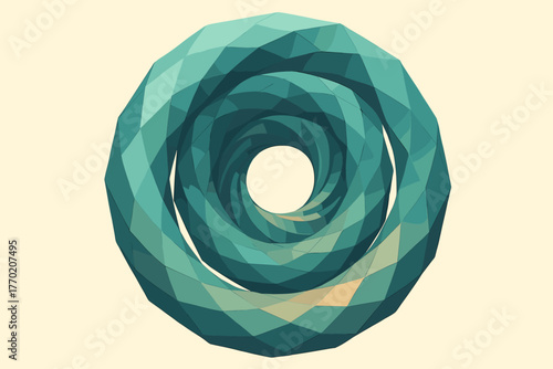 Geometric rings polygonal curving illustration around vector balanced twisting edges layered