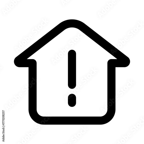 House Exclamation single icon illustrating home alert, warning, and safety notification