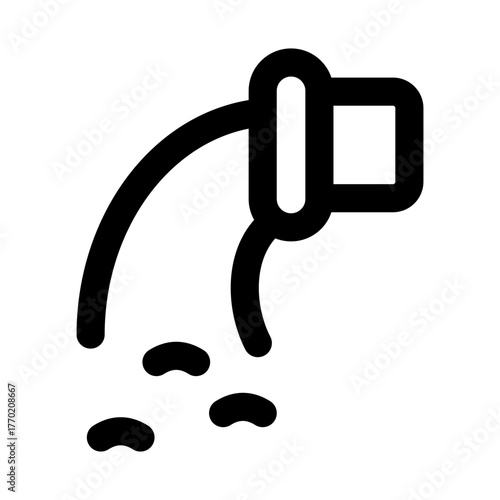 Factory Industry Sewage Waste Water Icon representing industrial wastewater management and sanitation systems