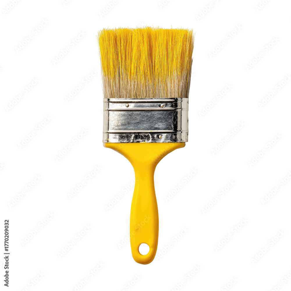 custom made wallpaper toronto digitalIsolated close-up of a yellow-handled paint brush with yellow bristles against a black background