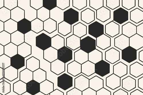 Illustration layered hexagonal pattern abstract vector seamless geometry honeycomb solid outlined forming