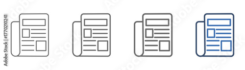 
outline icon sheet newspaper with paper design and information