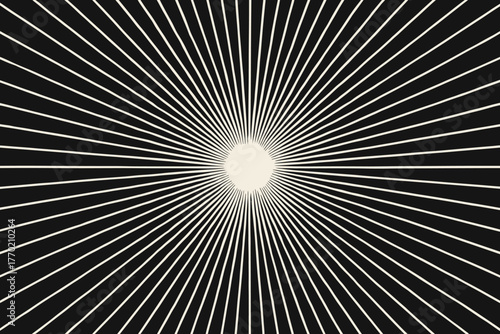 Illustration outward expanding concentric light radiating vector burst lines fields hypnotic