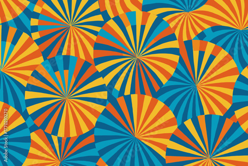 Patterns overlapping abstract radiant circular seamless wave illustration vector forming radiating design