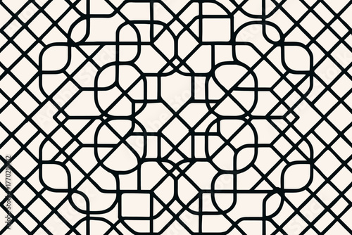 Vector forming repeating seamless design lattice illustration modular quantum abstract cells